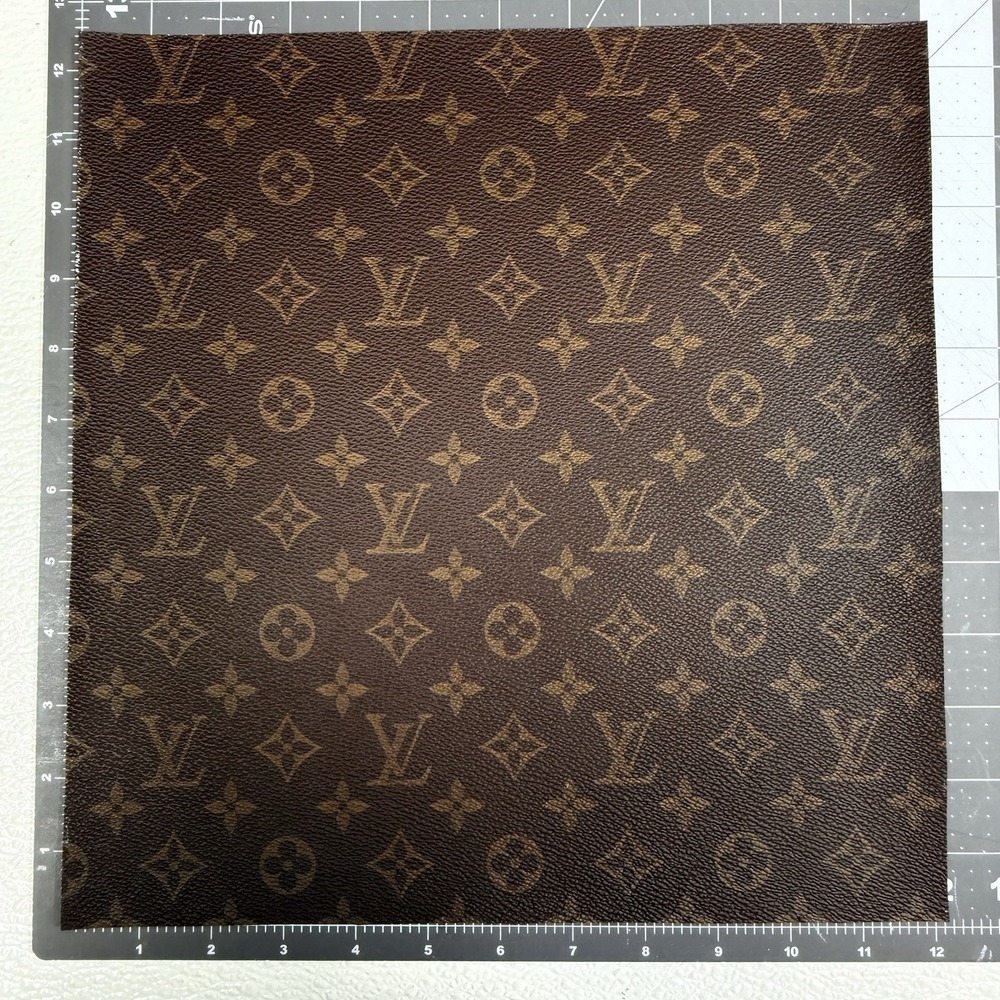 LV Brown Monogram Vinyl for Crafting Classic Size   piece 12" X 12" Scrap